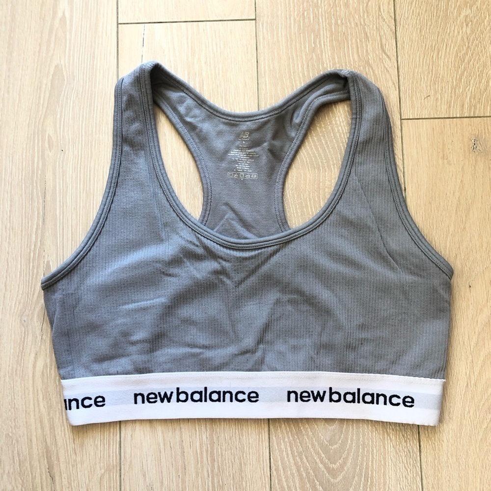 New Balance Racerback Gray Sports Bra Size L